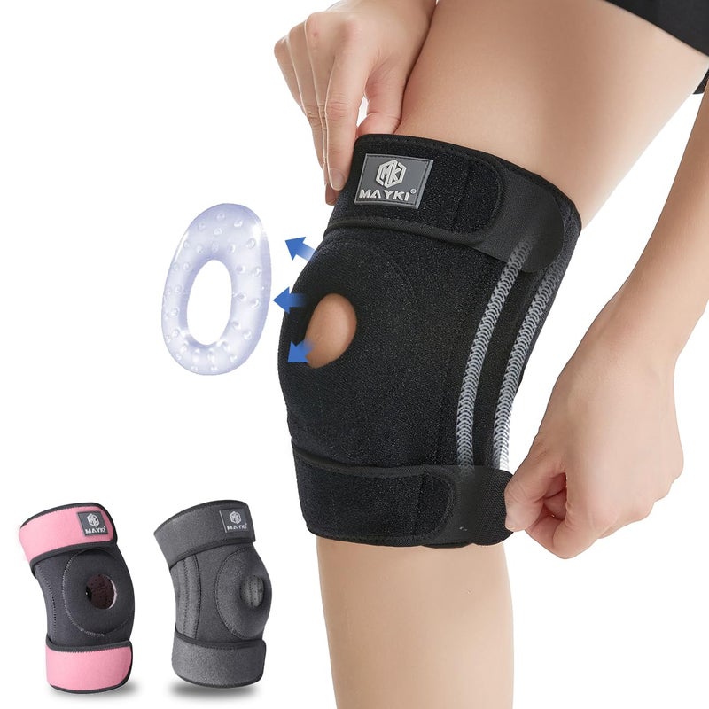 MAYKI Knee Support Men 1 PCS, Adjustable Knee Support Brace for Men/Women with Patella Gel Pad, Breathable Knee Supports for Arthritis/Ligament Damage, Knee Brace for Running/Weight Lifting